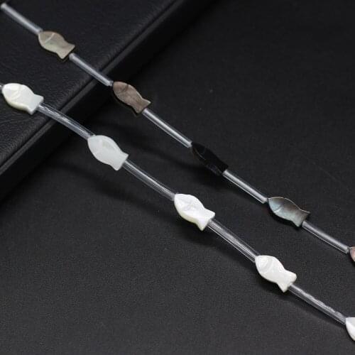 5pcs Natural Seawater Shell Beads Exquisite Fish Shape Shell Loose Beads for Making DIY Jewerly Necklace Accessories 6x12mm