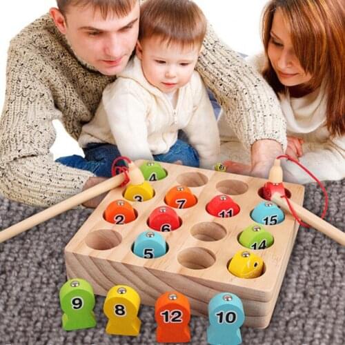 Wooden Magnetic Fishing Game Educational Toys Parent-child Interactive Game Set For Children Aged 3 And Over