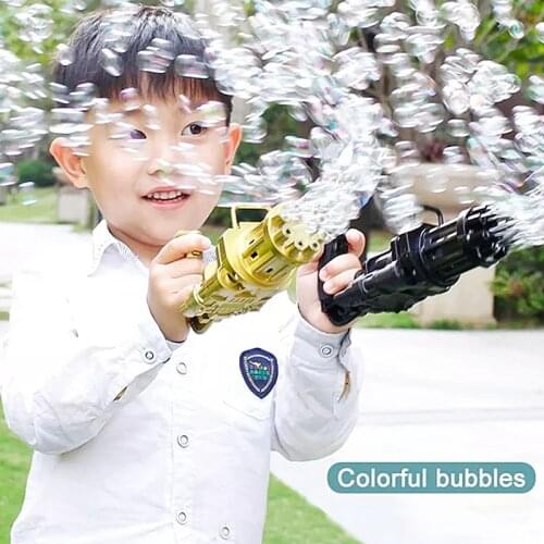 Kids Bubble Gun Toys Gatling Automatic Bubble Machine Magic soap water Summer Toy Wedding Supplies Gift Kids Indoor Outdoor Toys