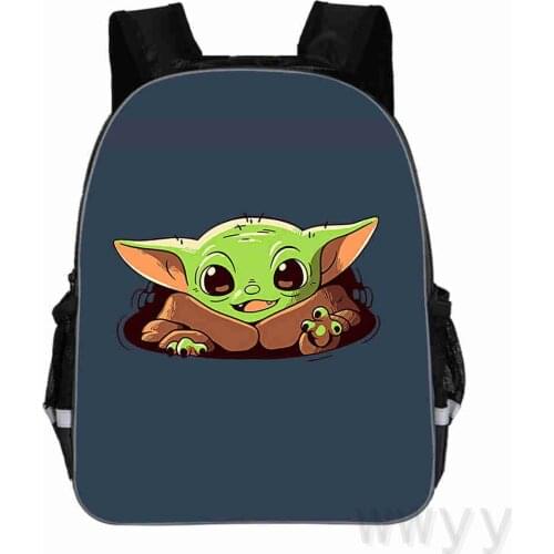 Disney baby Yoda Student Backpack Mandalorian polyester childrens schoolbag fashion lightening Backpack