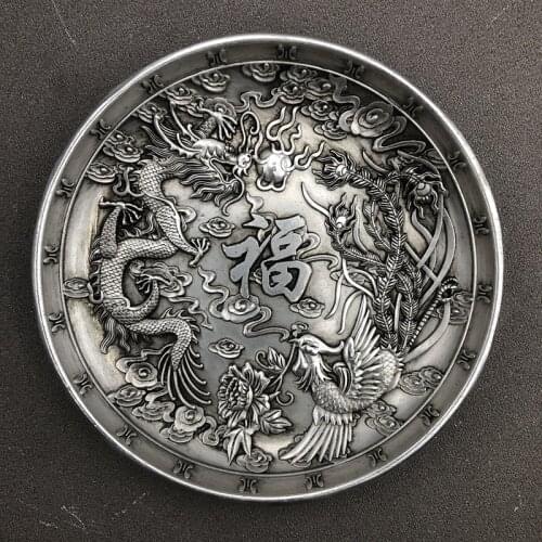 Dragon and Phoenix plate， Exquisite tabletop ornaments