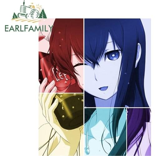 EARLFAMILY 13cm x 10.5cm for Kurisu Anime Vinyl Car Stickers Waterproof Scratch-Proof Decal Auto Refrigerator Bumper Decoration