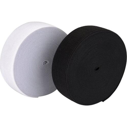 5 meters White and Black Woven Flat Knitted Elastic 20mm, Craft Sewing Elastic Cord Elastic Band Sewing Stretch Rope SJD10