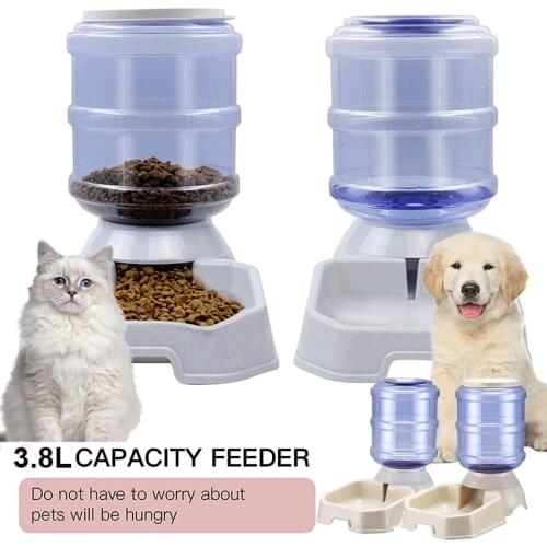 3.8L Pet Cat Automatic Feeders Large Capacity Water Fountain Water Bottle Cat Feeding Bowls Water Dispenser Pet Feed Supplies