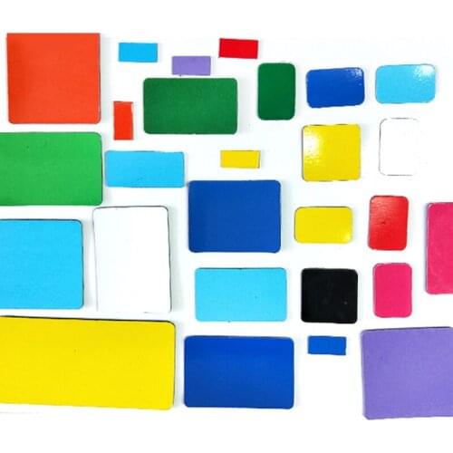 Customized solid color whiteboard magnetic patch square name stickers magnetic sheet refrigerator stickers label stick