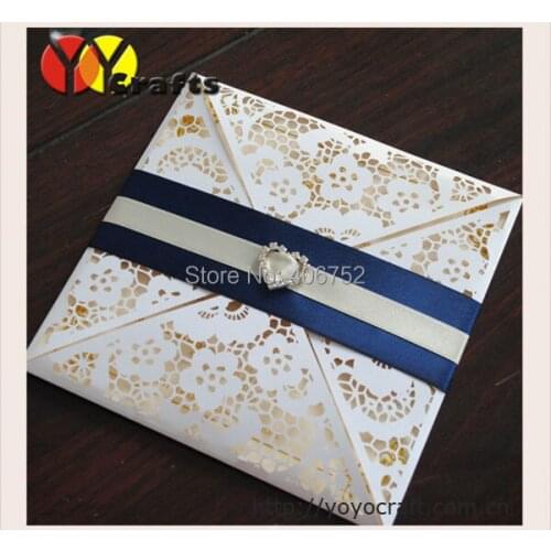 Lace wedding invitations greeting card with insert paper, envelop