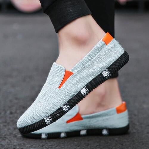 2019 New Summer Trend One Foot Pedal Laid-Back MenS Shoes Linen Shoes Korean MenS Leisure Canvas Plate Shoes sneakers