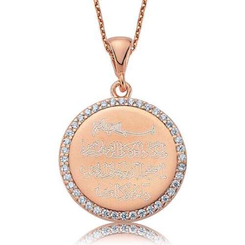 Real Silver 925 Jewelry Silver Cubic Zirconia Evil Eye Prayer Lady Necklace