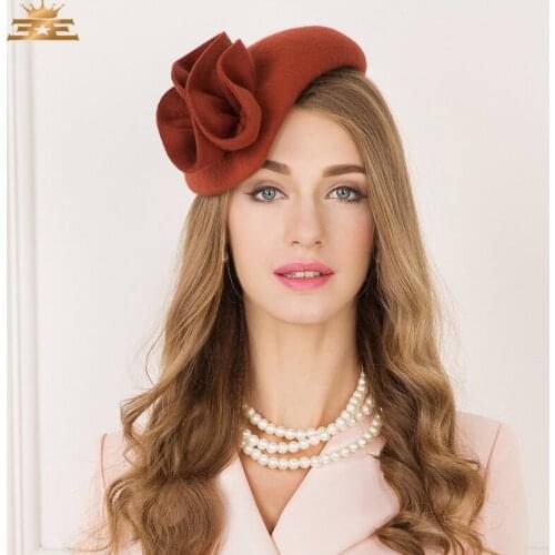 New Arrival Wool Fedoras Hat Autumn and Winter British Female Leisure Fashion Hat All-match Wool Cap Party Dress Cap B-7413