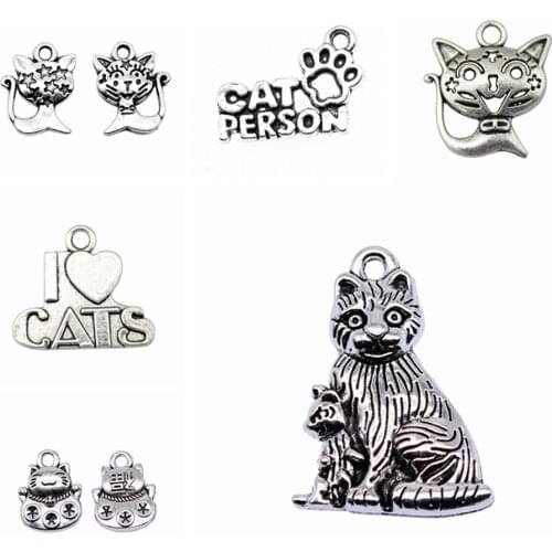 Wecharms bulk charms for jewelry making kit pendant diy jewelry accessories Cat Charms