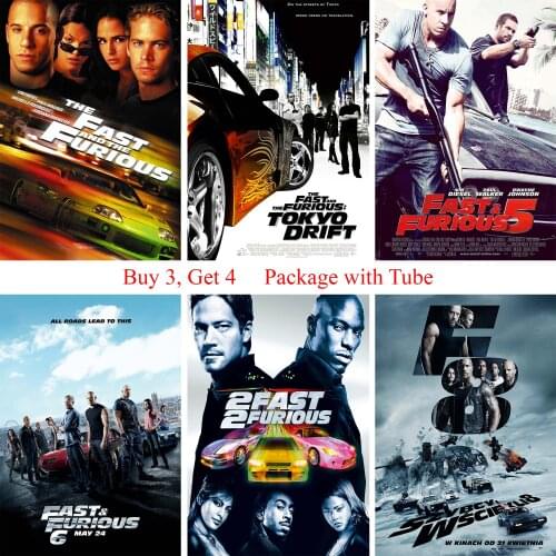 FAST & FURIOUS Movie Posters Clear Image Wall Stickers for Livingroom Bedroom Home Art Brand