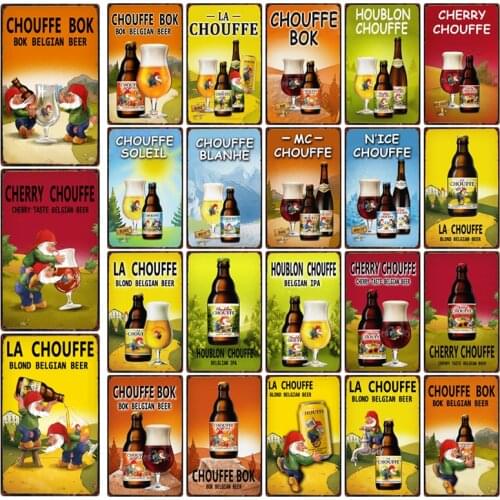 [ Mike86 ] Belgian Beer La Mc Cherry Chouffe Bok Soleil Metal Tin Sign Wall Poster Iron Painting Pub Decoration S-02 20*30 CM