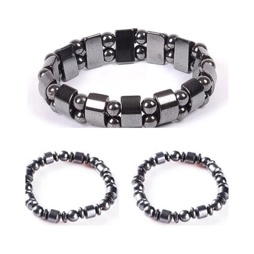 Simple beaded elastic magnetic magnet bracelet black beads magnetic therapy health jewelry