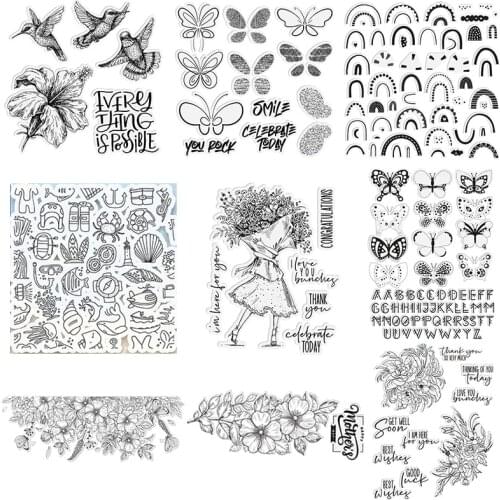 Rainbow Animal Bouquets Hummingbird Butterfly Wings Floral Sentiments Stamps And Dies for DIY Scrapbooking Cards Crafts 2021 New