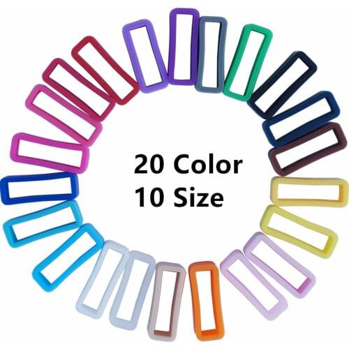 4Pcs 12 14 16 18 19 20 21 22 24 26mm Watchbands Strap Loop ring Silicone Rubber Watch Bands Accessories Holder Locker 20 color