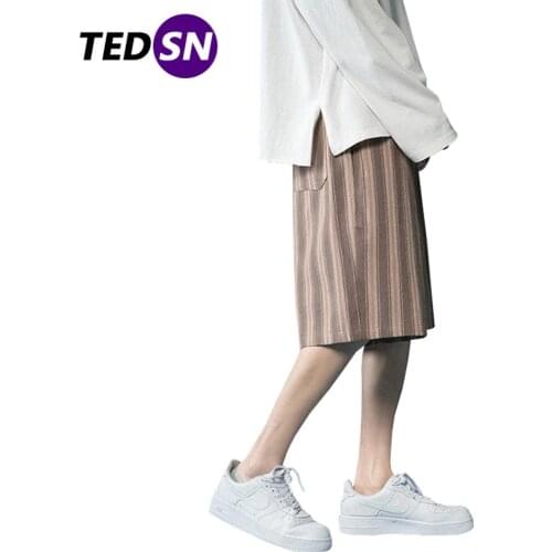 Lattice Loose Contrast Stripes Shorts Oversized Joggers Pockets Baggy Hip Hop Cargo Shorts Streetwear 2021 Summer Casual Short