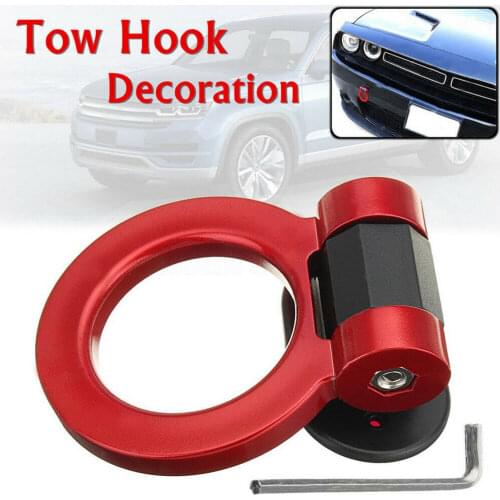 Universal Car Ring Track Racing Style Tow Hook Look Decoration Red Accessories