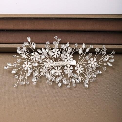 Заколки на волосы Hairside Clip Bridal Headdress Crystal Alloy Rhinestone Woven Hair Accessories Wedding Accessories Hair CliP