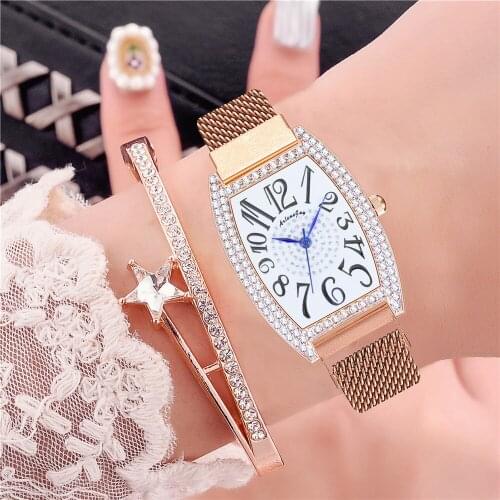 Women Luxury Arabic Numbers Watches Diamond Quartz Wrist Watches Reloj Mujer Drop Shipping