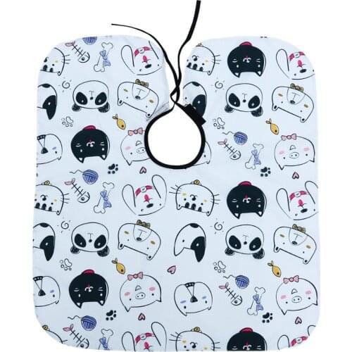 1PC Hair Cutting Cape Cartoon Pattern Apron Hair Styling Cape Hair Salon Clothes Hairdressing Supply for Kids Cat