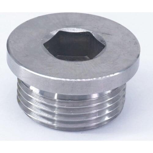 1" BSP Male 304 Countersunk End Plug With Flange Internal Hex Head Socket 357 PSI