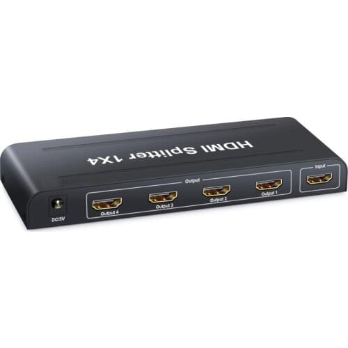 1x4 HDMI Splitter Ultra HD 4K/2K 1 in 4 outputs Full HD 3D 1080P HDMI 1.4 for HDTV PS4 PS3 XboxOne 360 DVD Blu-ray DTS Digital