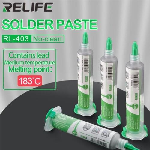 3PCS RL-403 10CC High quality Solder Paste Flux No-clean Original RELIFE Soldering Paste Solder Tin Sn63/Pb67 For soldering iron