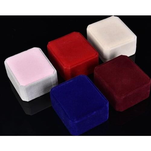 5pcs 80X70X40MM Jewelry Gift Packaging Box Red/Grey/Beige Small Square High Quality Boxer Wedding Ring Necklace Box