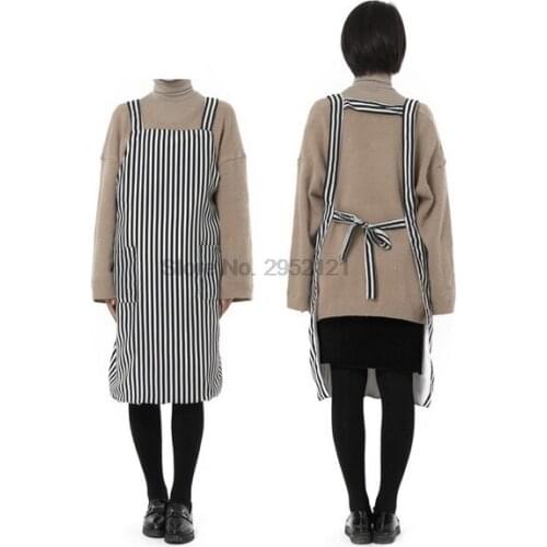 By dhl 50pcs Striated Salon Apron with 2 Pockets Professional Anti-static Adjustable Haircut Hairdressing Cape new