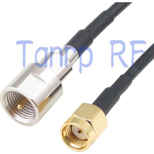 6in FME male plug to RP-SMA male plug RF connector adapter 15CM Pigtail coaxial jumper cable RG174 extension cord