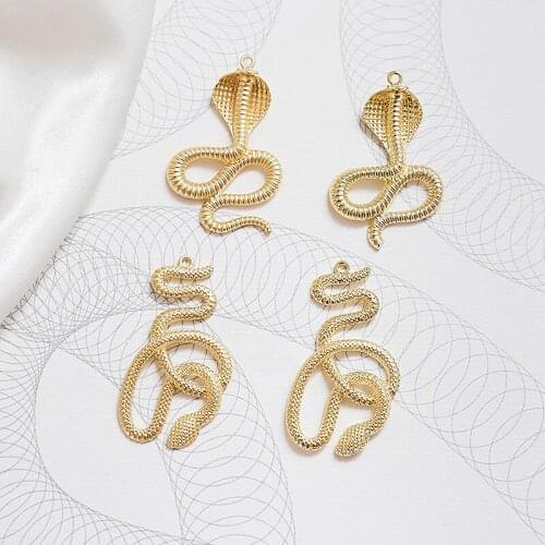 6pcs Europe Jewelry Distorted Snake Earrings Hip-Hop Earrings Female animal cobra rattlesnake pendant diy jewelry material