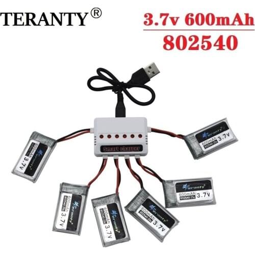 3.7V 600mAh Lipo Battery battery +charger For X5C X5SW X5SC X55 RC Quadcopter Spare Parts for S20 Drone 3.7v Battery