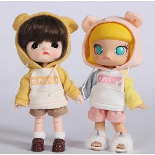 1/12 BJD Dolls Accessories OB11 Doll Clothes Rabbit Hoodie