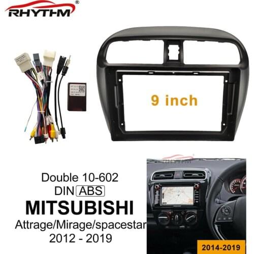 Car Fascia For MITSUBISHI Attrage Mirage Spacestar 2012-2018 Double Din Car DVD Frame wire Install Panel Dash Mount Installation