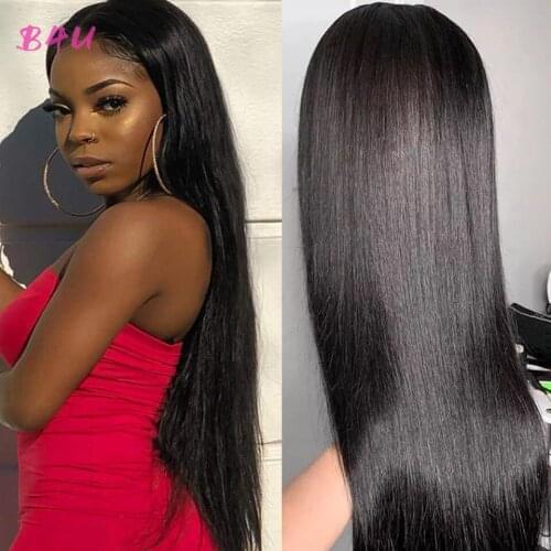 Straight Transparent Lace Front Human Hair Wigs Pre Plucked 4x4 13x4 Lace Frontal Wig Malaysian Remy Hair Lace Closure Wig