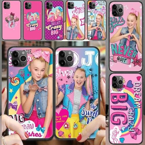 Jojo Siwa Child star Phone Case Cover Hull For iphone 5 5s se 2 6 6s 7 8 12 mini plus X XS XR 11 PRO MAX black luxury Etui trend