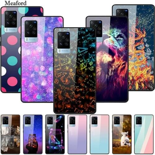 For VIVO X60 Pro Case Tempered Glass Hard Phone Case Luxury Case For VIVO X 60 Pro Protective Shockproof Coque Funda V2046 Capa