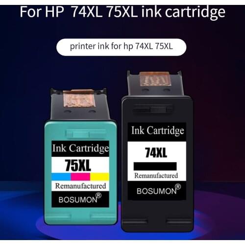 Bosumon 74XL 75XL For HP 74 75 Ink Cartridge Compatible For HP J5780 D4260 C4480 4380 5280 4345 C4300 Officejet J5780 C4280