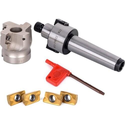 MT3 FMB22 Tool Holder 400R 50mm End Face CNC Milling Cutter 4 APMT1604 Carbide Insert Set