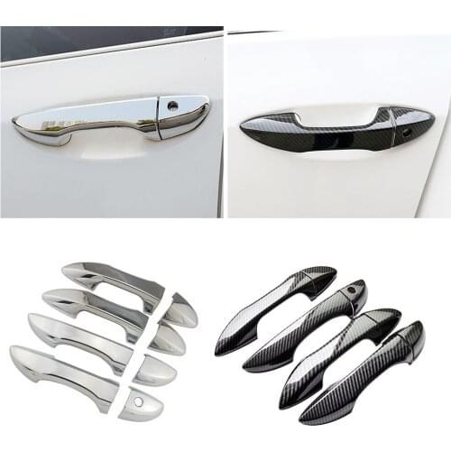 For Toyota Corolla 2013-2017 E160 E170 Carbon Fiber Color Modify Refit Chrome Door Handle Cover Decoration Trim Sticker