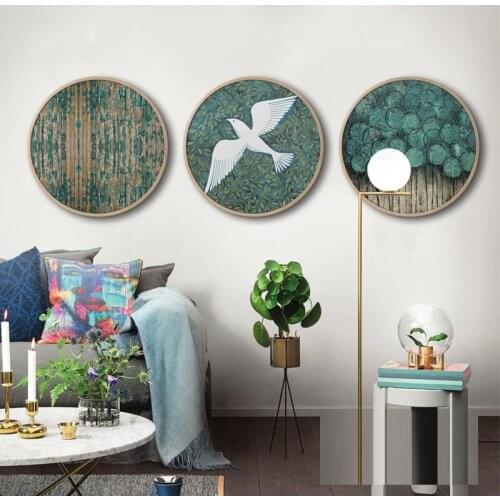 EECAMAIL Modern Living Room Diamond Painting Nordic Round Diamond Cross Stitch Restaurant Paintings Porch Diamond Embroidery DIY