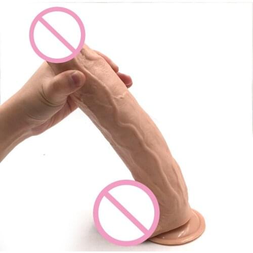12 inches 31cm Super huge big dildo Realistic penis cyberskin with suction cup sex products for women dildo realistic rubber pen