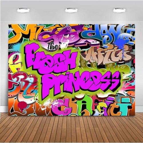 Fresh Princess Backdrop for Photography Hip-Hop Background for Graffiti Wall Photo Booth Studio Portrait Backdrops 80s 90s party