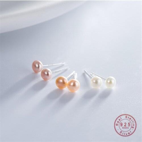 HI MAN S999 Ssterling Silver Japan Natural Freshwater Pearl Earrings Women Small Fresh Elegant Banquet Jewelry