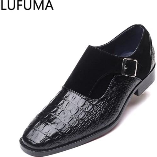 Luxury Brand PU Leather Fashion Men Business Dress Loafers Pointy Black Shoes Oxford Breathable Formal Wedding Shoes