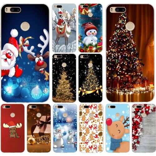 33AS Christmas and New Year Soft Silicone Tpu Cover phone Case for Xiaomi MI A1 A2 A3 6 8 9 SE lite