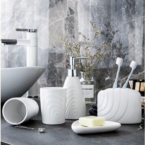 Nordic Ceramics Toiletries Set Newlyweds Housewarming Gifts Bathroom Hygiene Products Soap Dish Household Couple Toothbrush Cup