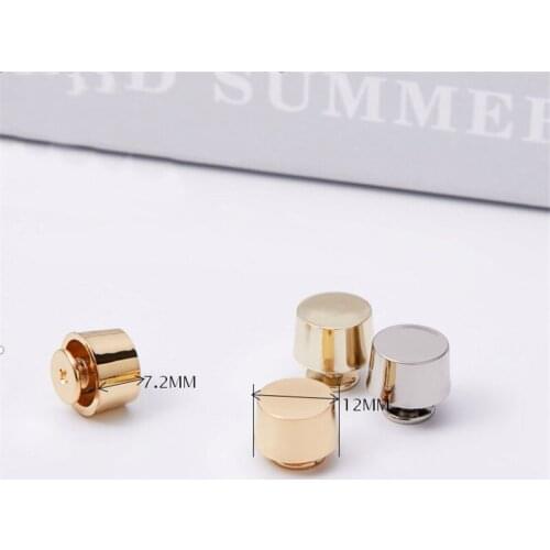 12mm Handbag Bottom Protecting Feet Nail Bucket Shape Flat Studs Screw Back Spikes Rivets Leather Craft Bag Purse Decor