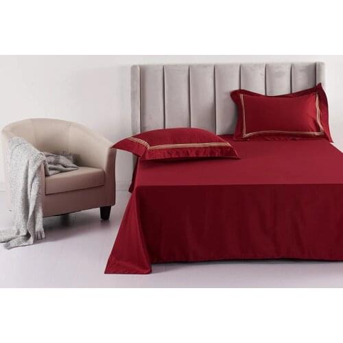 2020 new products 60 thread count long staple cotton Bed cover Fitted Sheet Pillowcases 2/3 pcs Satin solid Luxury Bedding