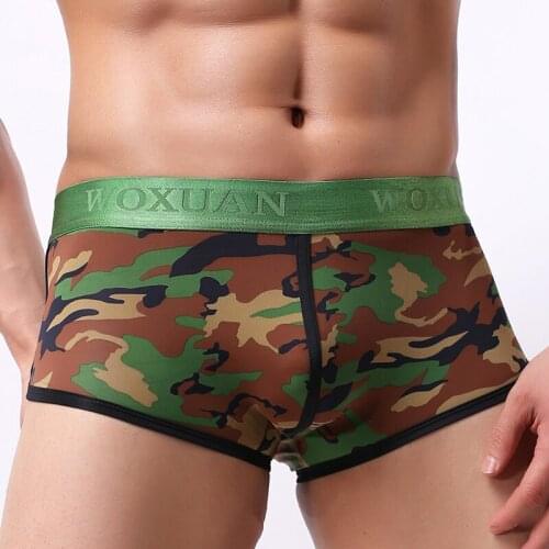 WOXUAN Brand New Mens Hot Sexy Underwear Underpants Camouflage Pants Mens Boxer Comfy